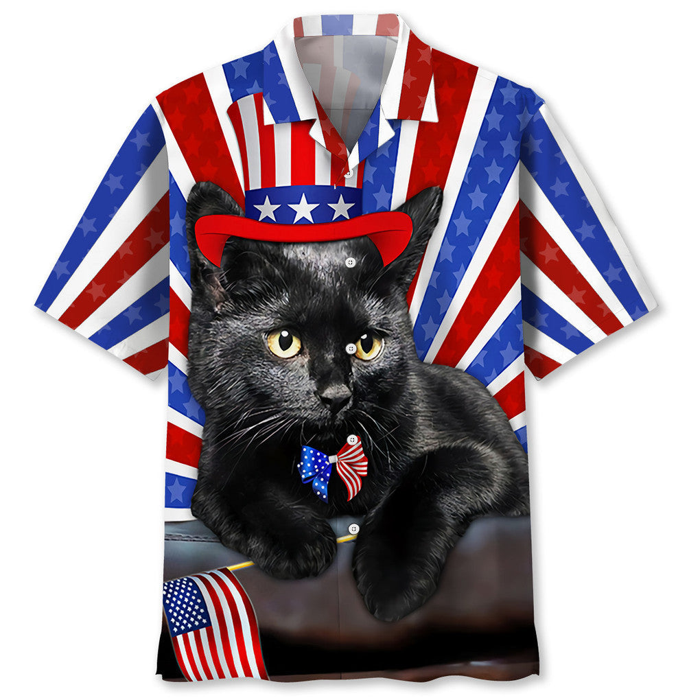 Black Cat Hawaiian Shirt