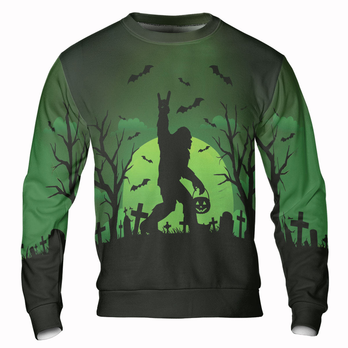 Bigfoot Halloween Night All Over Print Green