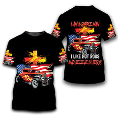 A Simple Man Like Hot Rod And Believe In Jesus All Over Print Shirt