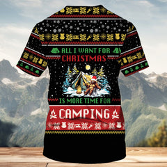 All I Want For Christmas Is More Time For Camping All Over Print Shirt