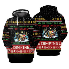 All I Want For Christmas Is More Time For Camping All Over Print Shirt