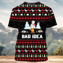 Camping Bad Idea Christmas All Over Print Shirt