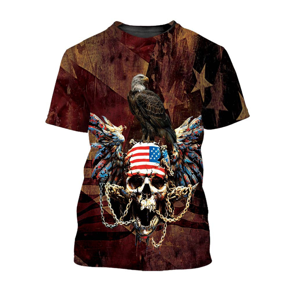 American Eagle Skull All Over Print Shirt