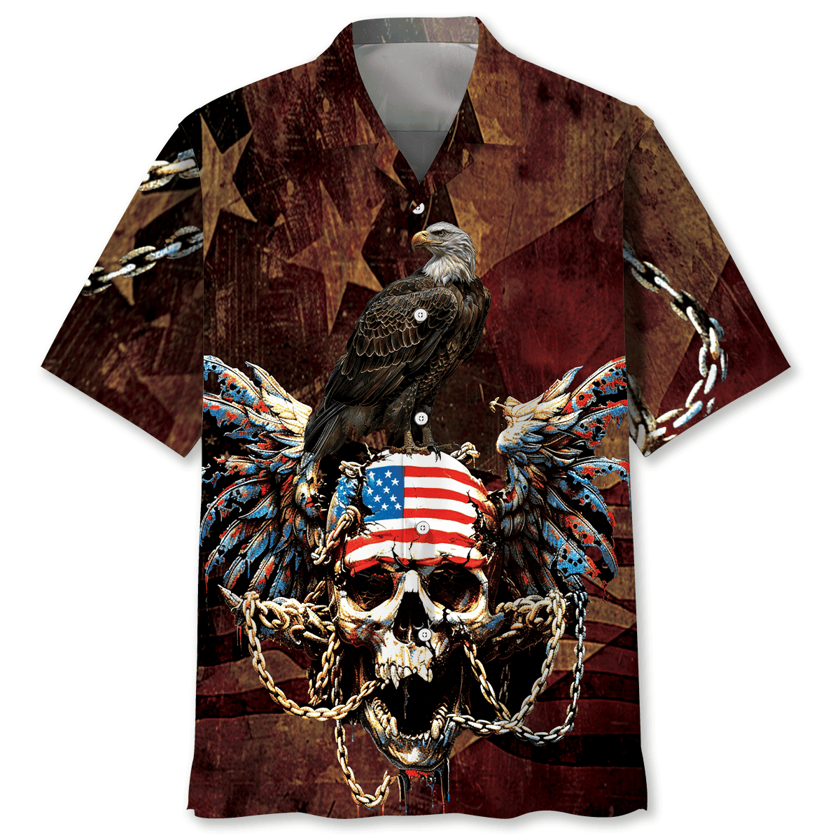 American Eagle Skull All Over Print Shirt