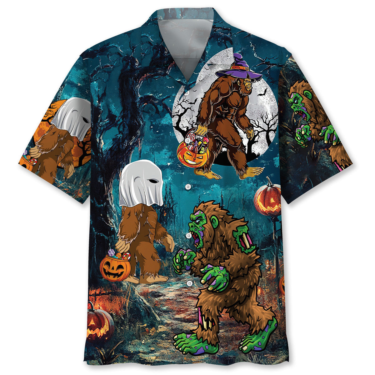 Bigfoot Halloween Night Hawaiian Shirt