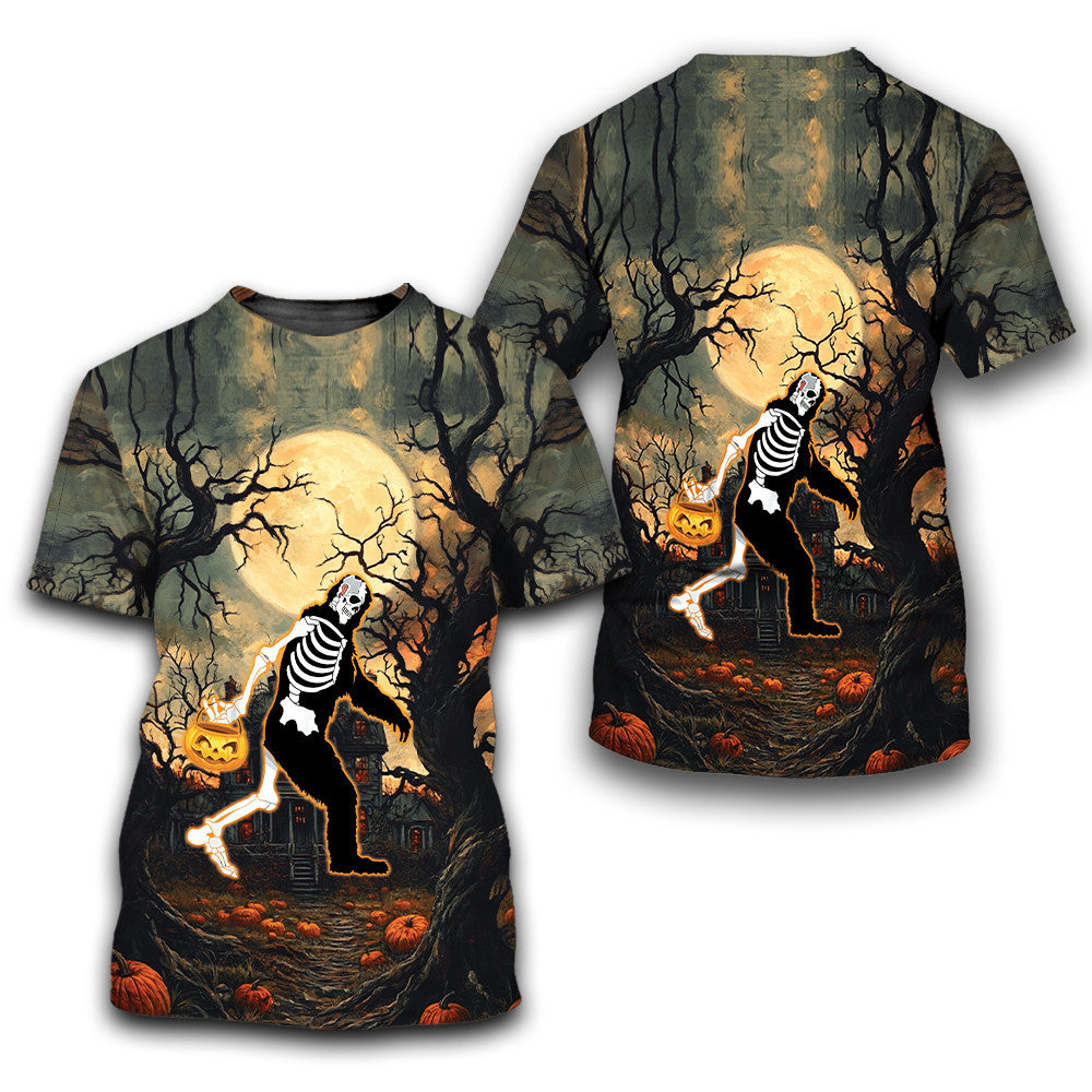 Bigfoot Trick Or Treat Halloween All Over Print Shirt