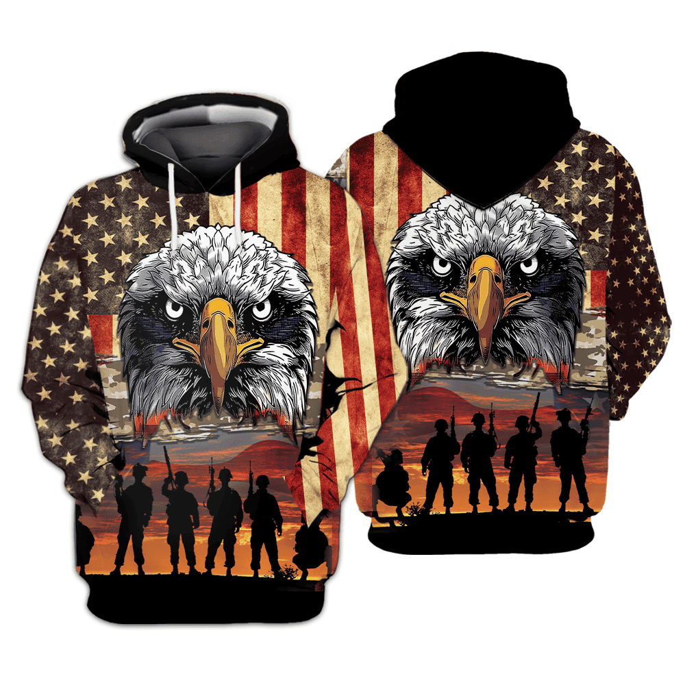 American Eagle Veteran Hoodie All Over Print