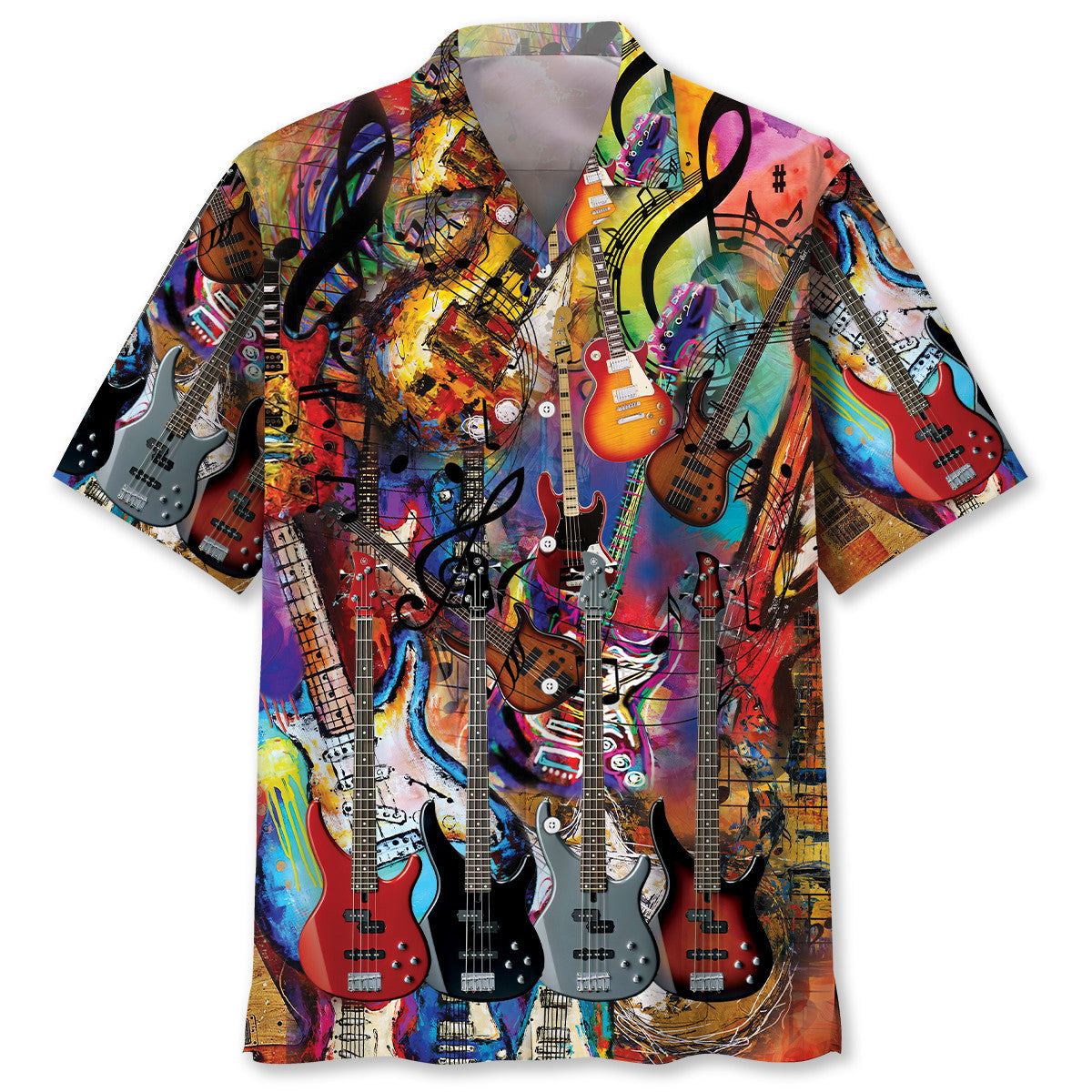 Bass Guitar Art Hawaiian Shirt Men