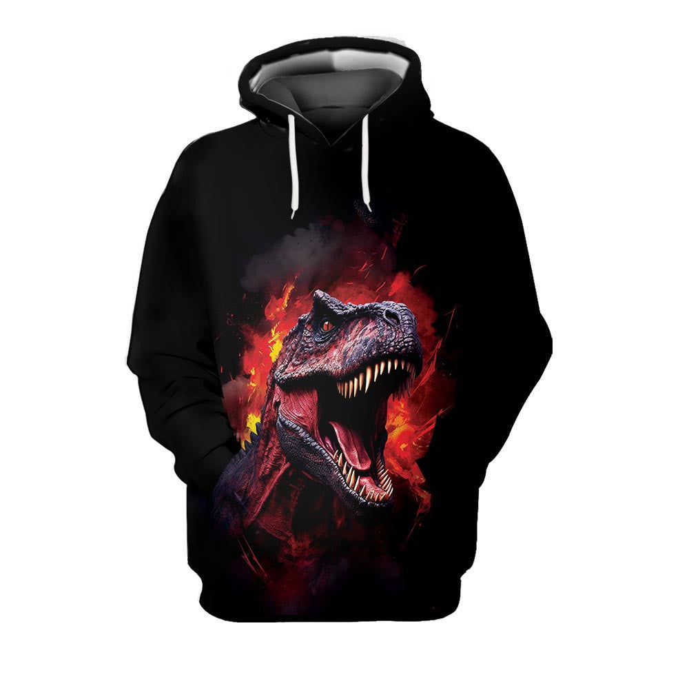 Angry Dinosaur Hoodie All Over Print