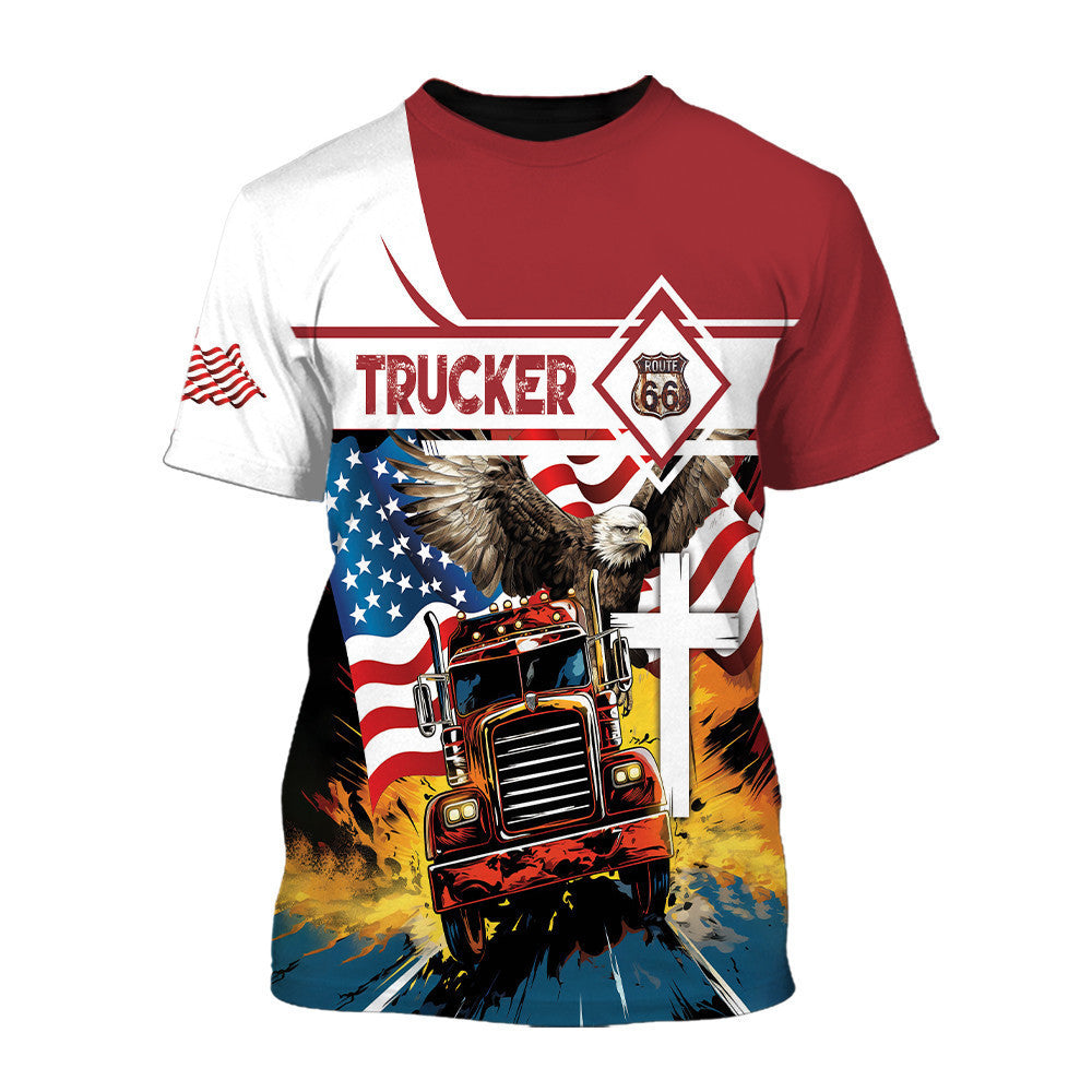 American Pride Trucker T-Shirt For Men & Women