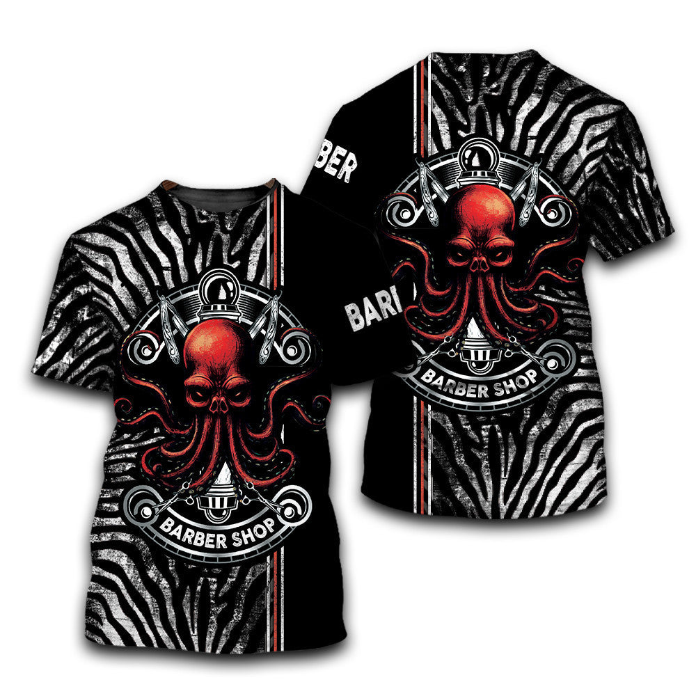 Barber Octopus T-Shirt For Men & Women