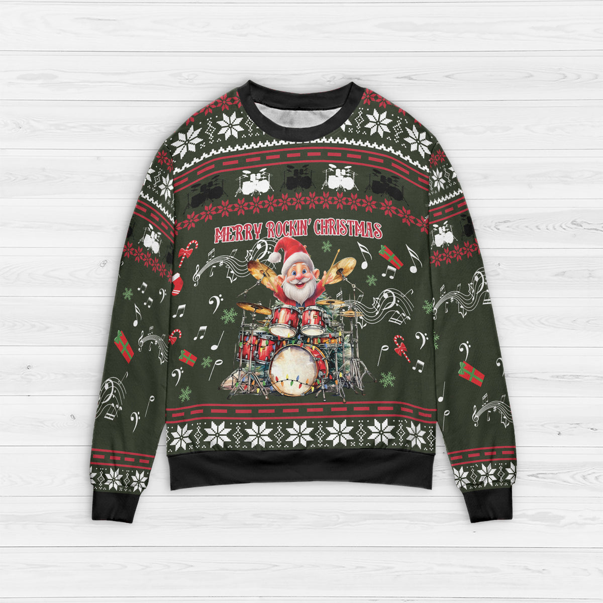 Gnome Drummer Funny Christmas Sweater