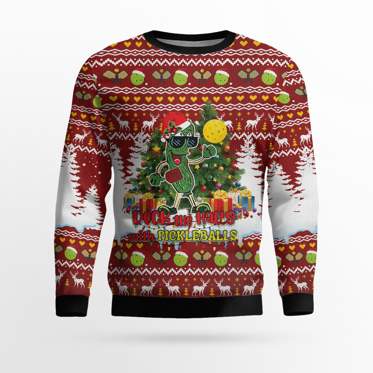 Funny Pickleball Ugly Christmas Sweater