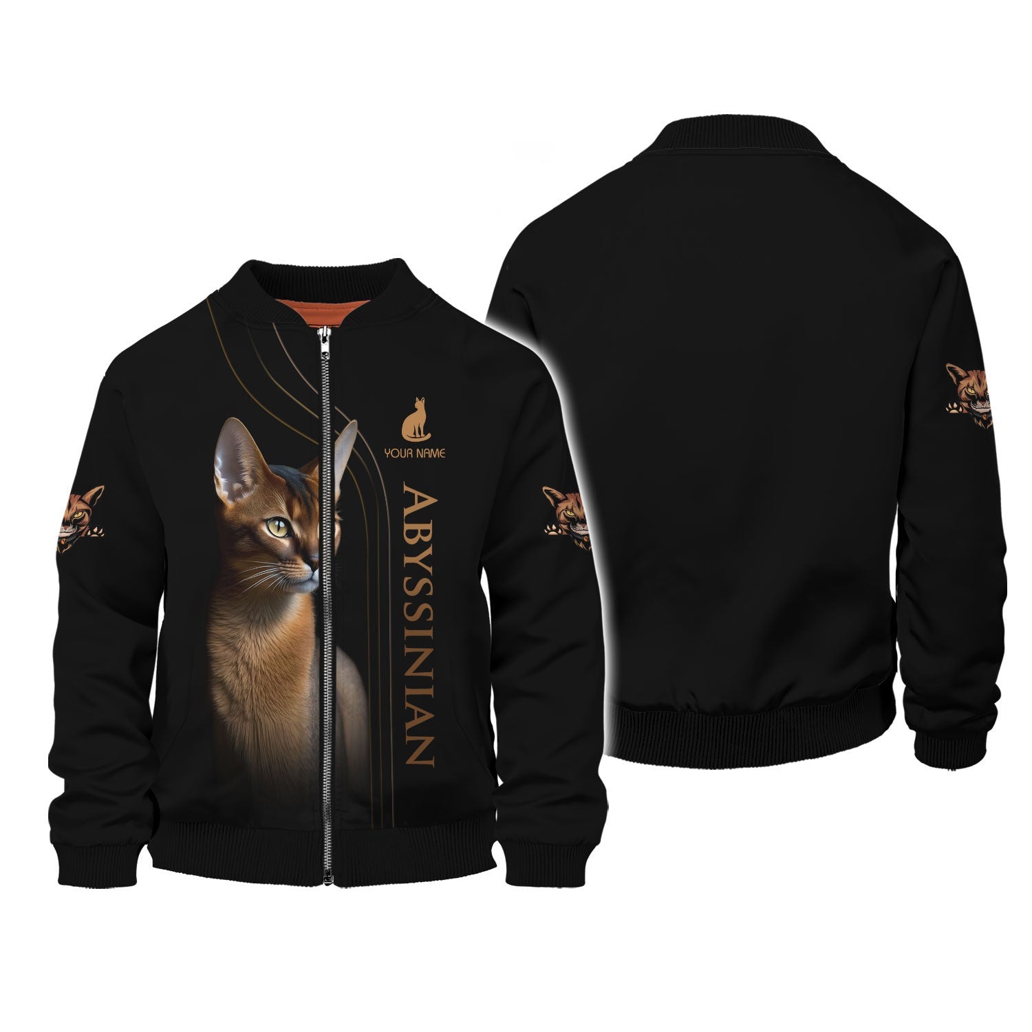 3D Full Print Abyssinian Cat T-Shirts Personalized Name Gift For Cat Lovers