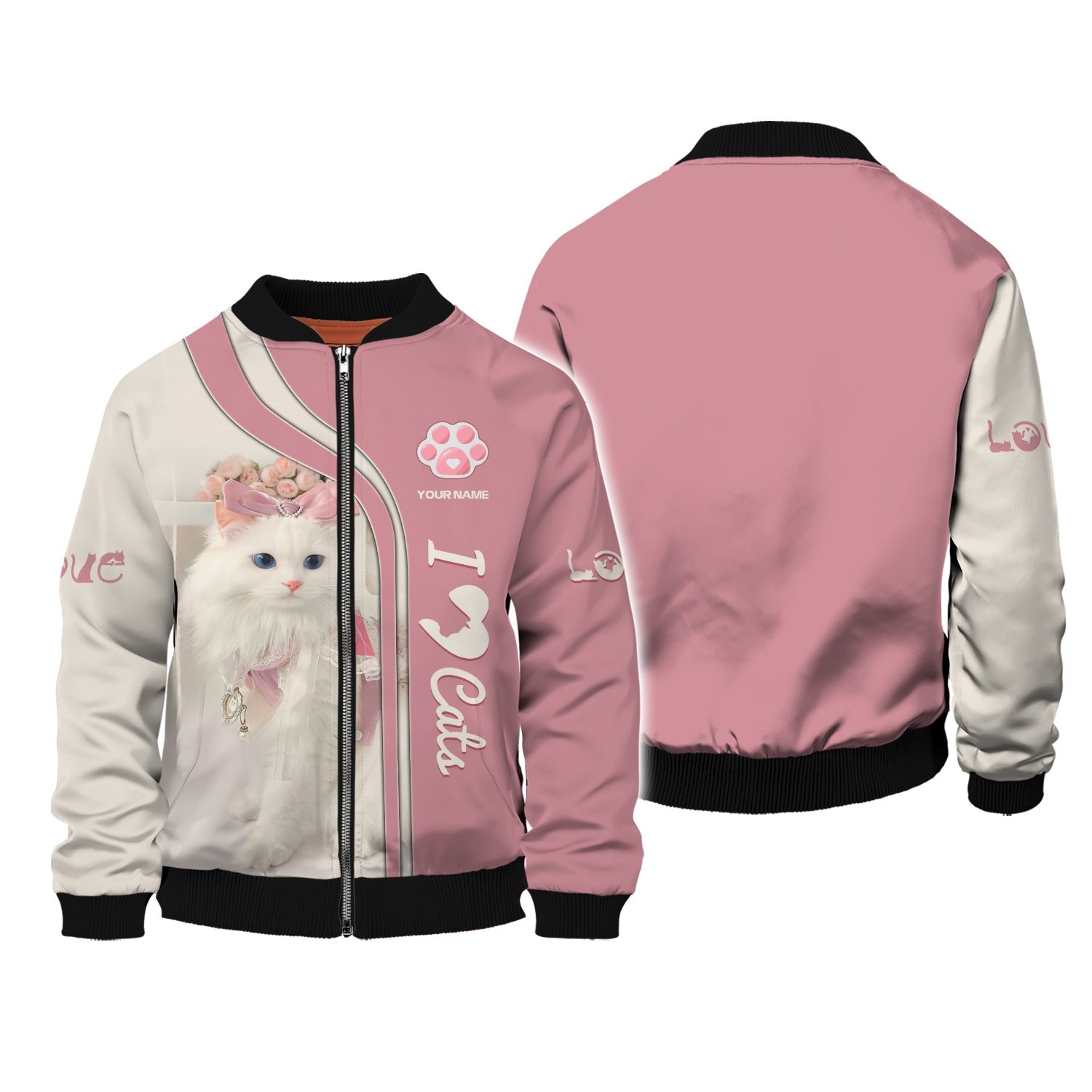 3D Full Print Cute Cat Shirt Personalized Name Gift For Cats Lovers