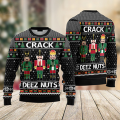 Crack Deez Nuts Nutcracker Ugly Christmas Sweater For Men & Women