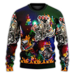 Hot Rod Christmas Tree Fire, Ugly Christmas Sweaters 3D Shirt