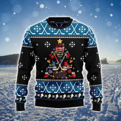 Hockey Ugly Sweater, Happy Hockeyday Ugly Christmas Black Ugly Sweater, Perfect Gift For Hockey Lovers