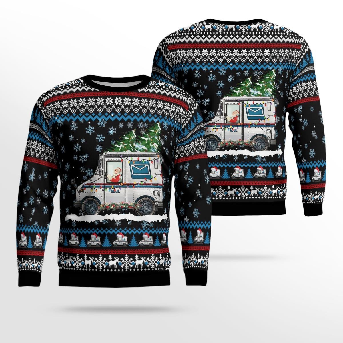 Postal Worker Christmas Aop Ugly Christmas Sweater, Gift For Postal Worker,Post Office Worker