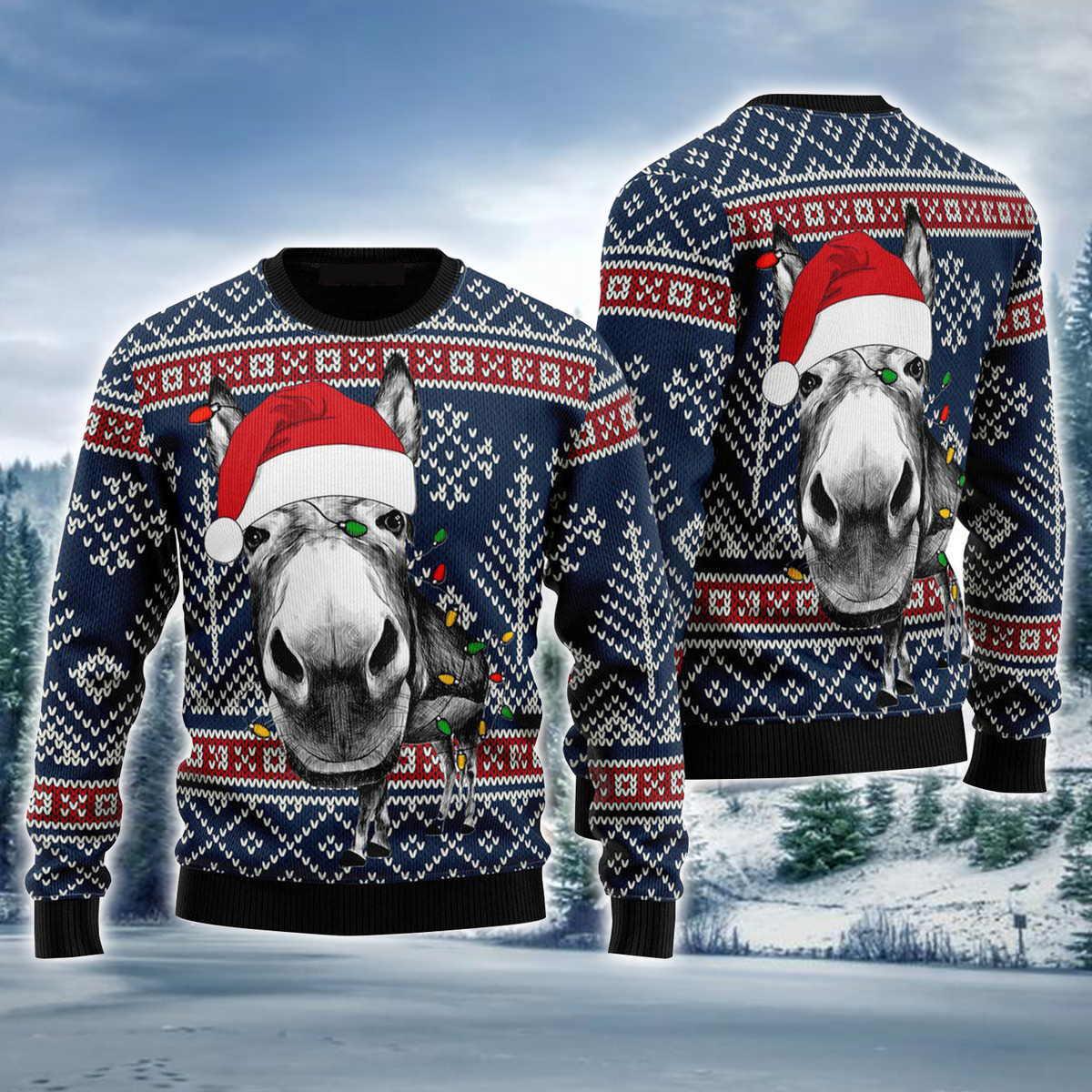 Donkey Ugly Sweater, Donkey Funny Christmas Ugly Sweater For Men & Women, Perfect Gift For Donkey Lover