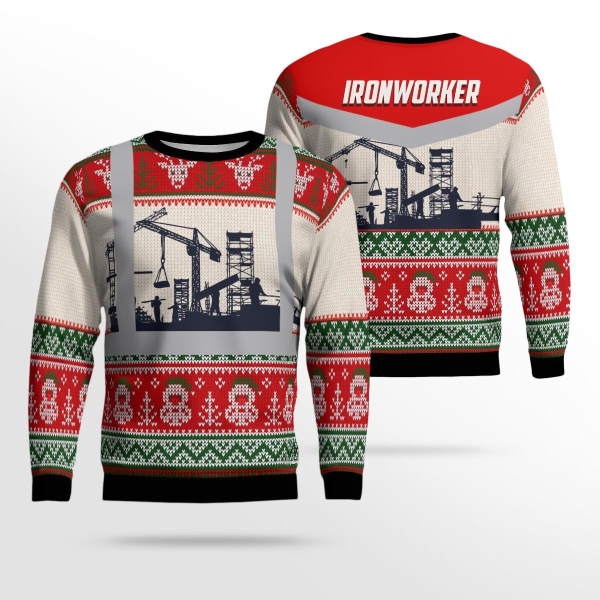 Multicolor Ironworker Ugly Christmast Sweater Shirt, Perfect Gift for Ironwoker