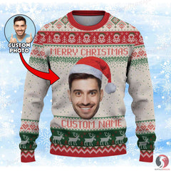 Personalized Face Sweater For Christmas Custom Ugly Christmas Sweater Ugly Sweater 2023 Ugly Christmas Sweater With Picture