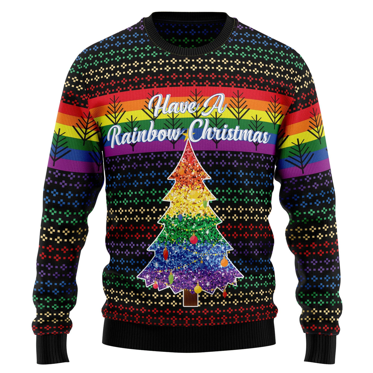 LGBT Rainbow Ugly Christmas Sweater, Pride PGBT Tree Christmas 3D Shirt, Gift for LGBT