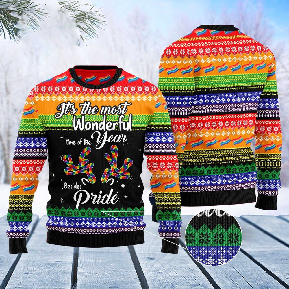 LGBT Beside Pride Ugly Christmas Sweater, Funny Xmas Sweater, Sweater Xmas