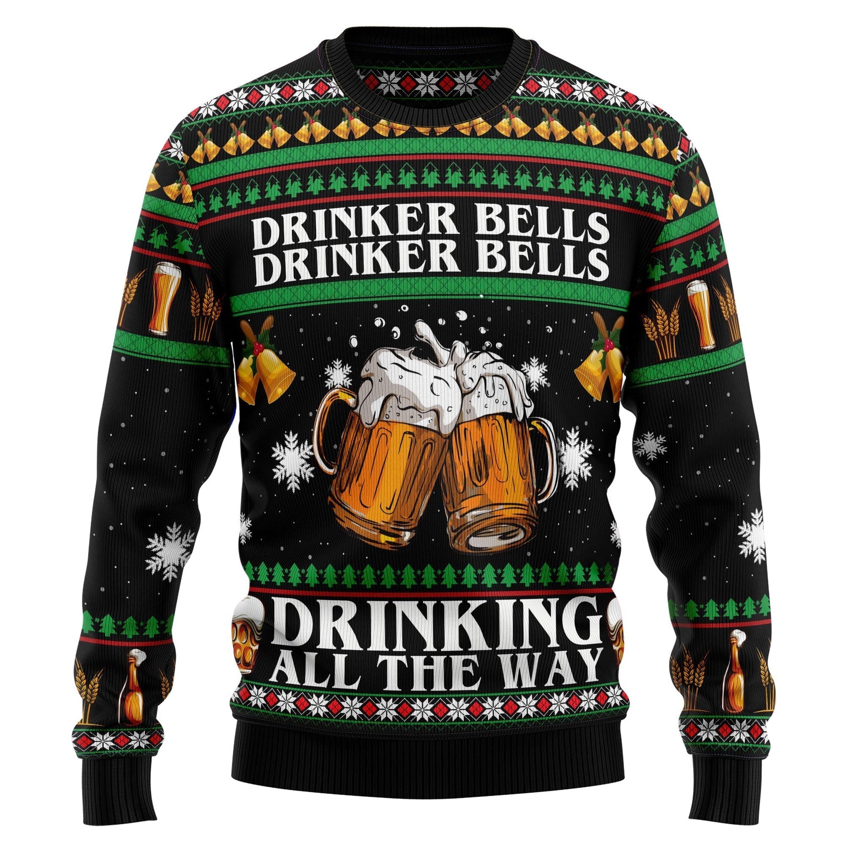 Drinker Bell Drinker Bell Drinking All The Way Ugly Christmas Sweater