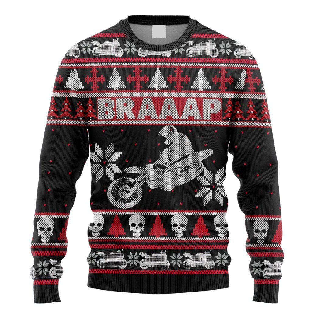 Braaap Dirt Bike Ugly Sweater, Biker 3D Sweater, Best Gift For Christmas