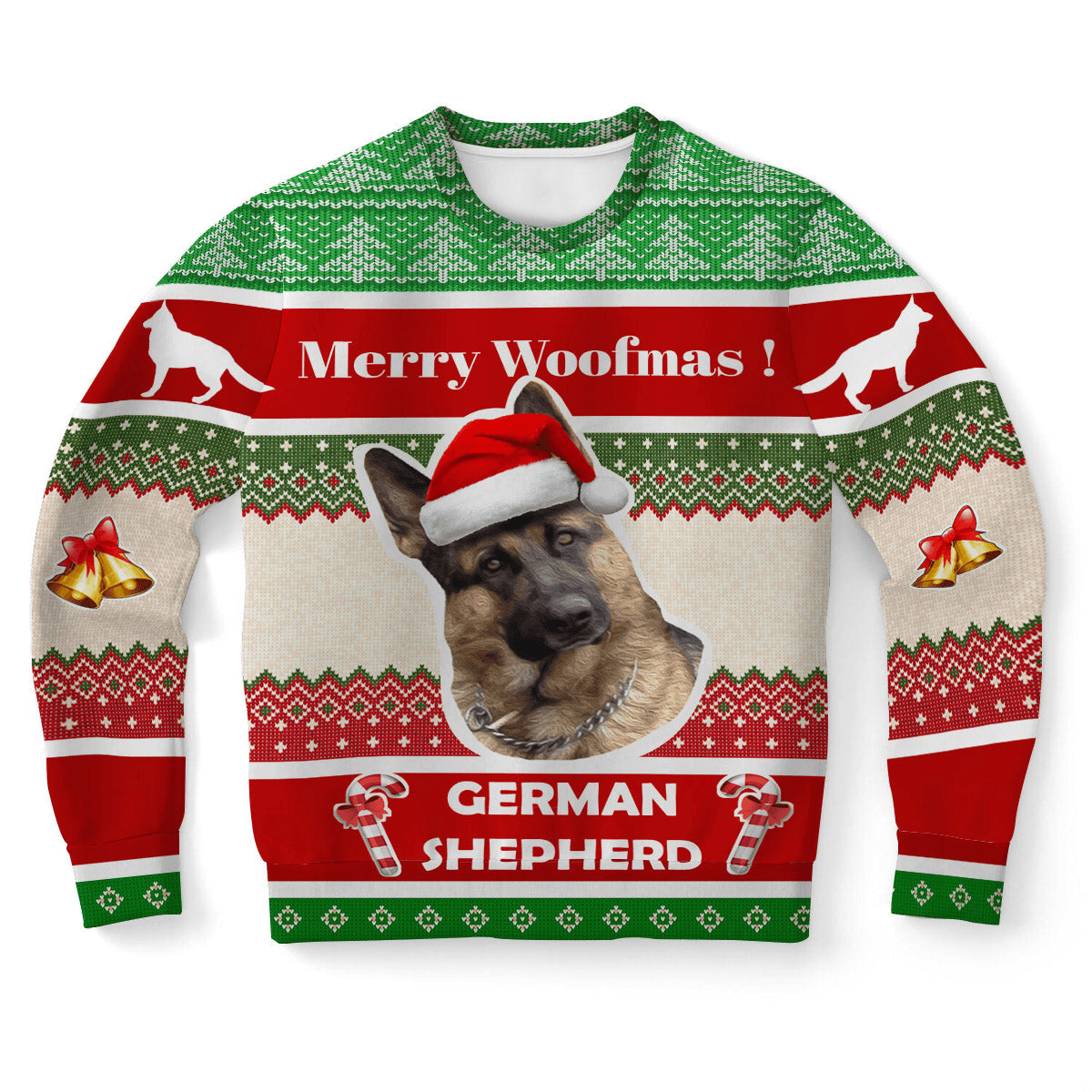 Merry Woofmas German Shepherd Dog Ugly Christmas Sweater, Perfect Shirt for Dog Lovers Christmas