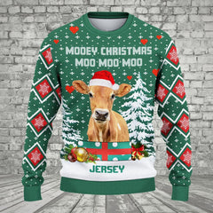 Jersey Green Ugly Christmas Sweater, Sweater Gifts For Pet Loves, Farmers Sweater