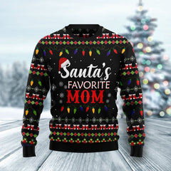 Santa's Favorite Mom Ugly Christmas Sweater, Idea Gift for Mom Christmas