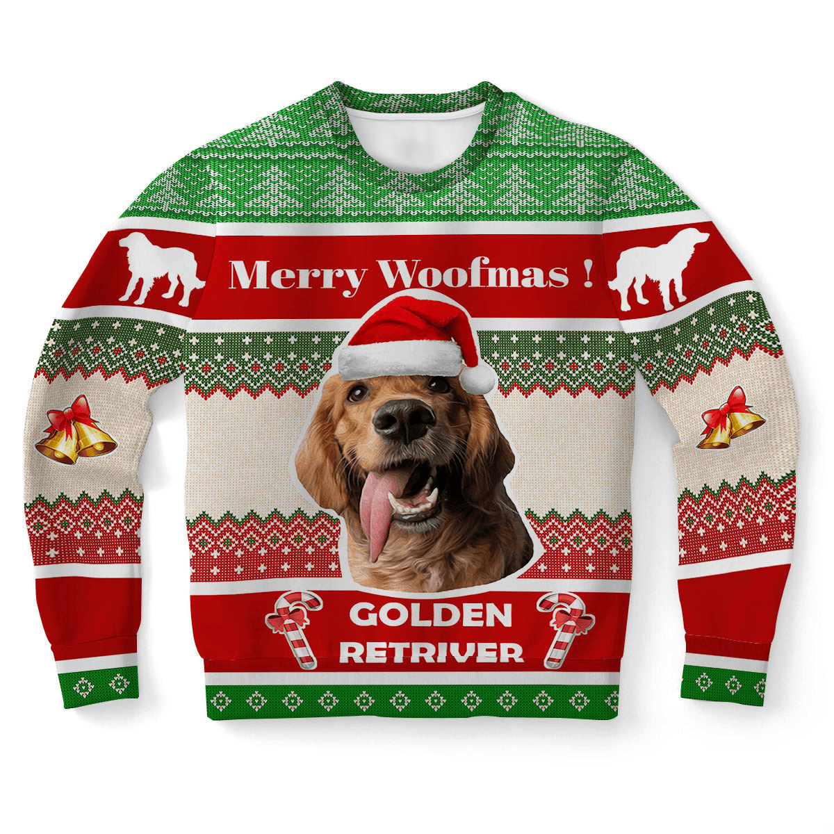 Merry Woofmas Golden Retriever Dog Ugly Christmas Sweater, Perfect Shirt for Dog Lovers Christmas