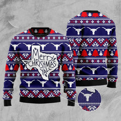 Merry Christmas Ya'll Funny Ugly Sweater, Texas Ugly Christmas Sweater