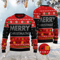 Merry Christmath Red And Black Funny Ugly Christmas Sweater