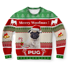 Merry Woofmas Pug Dog Ugly Christmas Sweater, Perfect Shirt for Dog Lovers Christmas