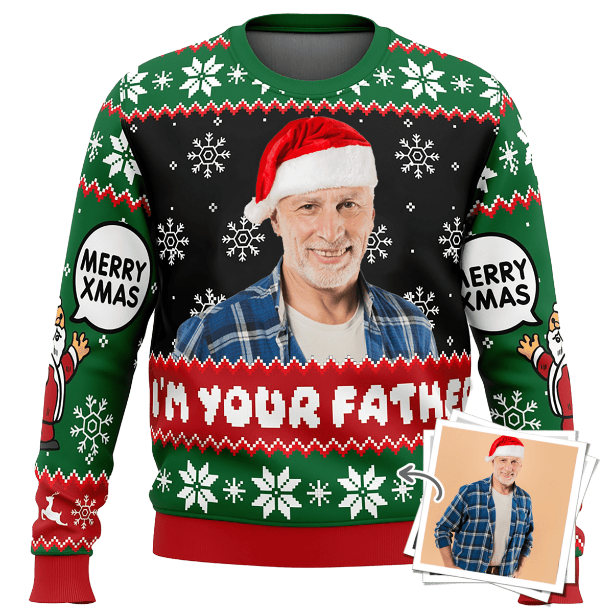 Custom Upload Photo Ugly Christmas Sweater – I’m Your Father