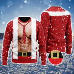 Santa Body Ugly Christmas Sweater, Snowflakes Christmas Ugly Sweater, Perfect Shirt for Christmas