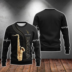 Personalized Name TenorsaxofoonUgly Sweater Christmas, Gift for Musicial Lovers