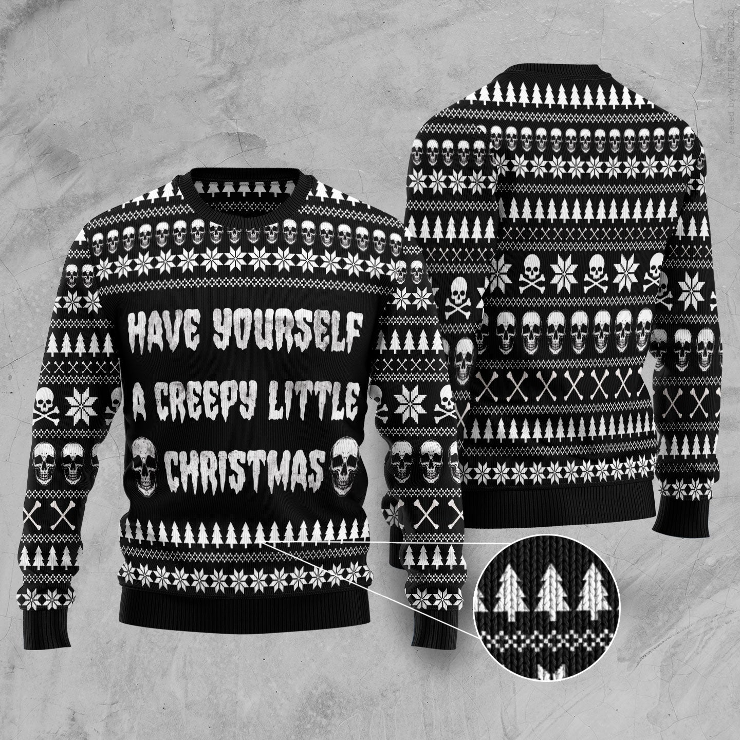 Have yourself a creepy little Christmas Ugly Christmas Sweater, Skull Sweater Shirt