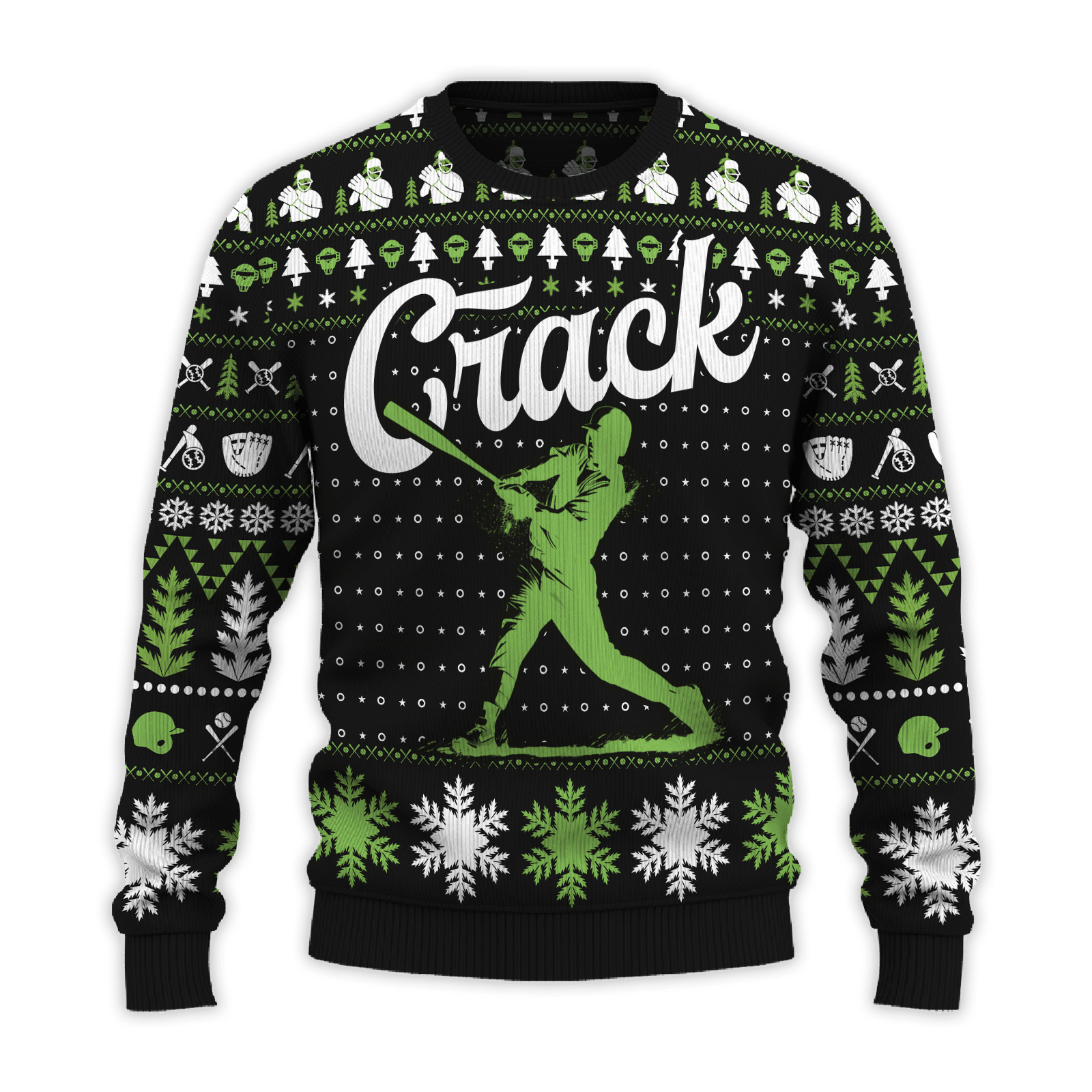 Crack Baseball Christmas Sweater, Idea Gift for Baseball Lovers