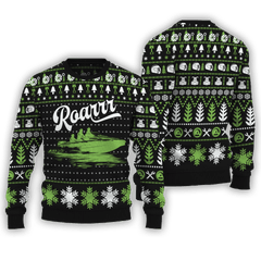 Roarrr Drag Boat Racing Ugly Christmas Sweater