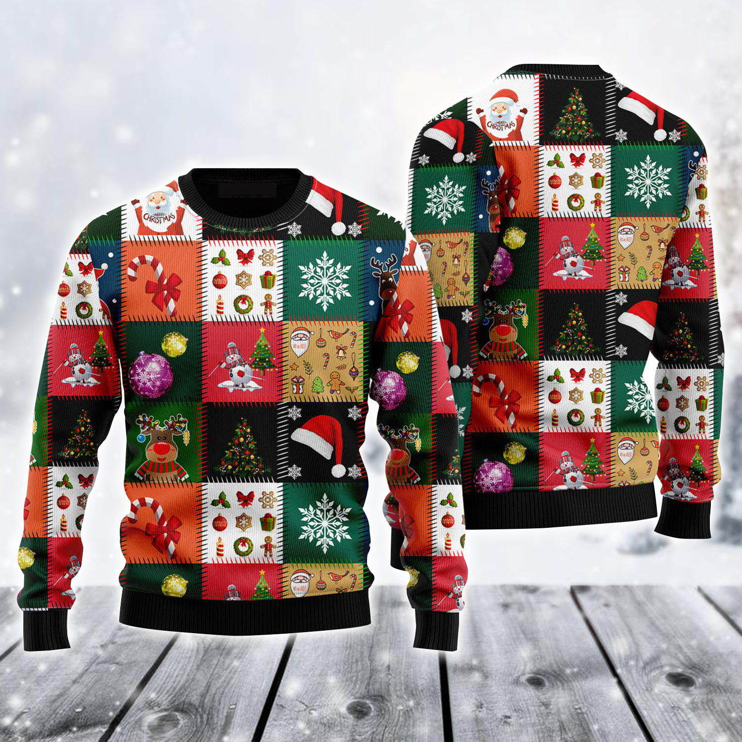 Christmas Icon Ugly Sweater, Cute Christmas Icon Ugly Sweater For Men & Women