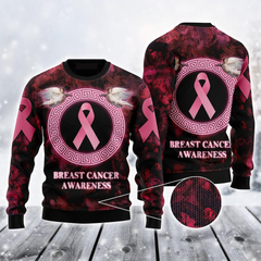 Breast Cancer Awareness Ugly Sweater, Funny Christmas Ugly Sweater, Angel Ugly Sweater For Men & Women