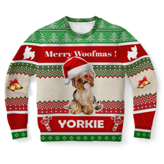 Personalized Yorkshire Terrier Dog Ugly Christmas Sweater, Upload Photo Sweater, Gift for Dog Lovers