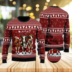 Cow Christmas Ugly Christmas Sweater, Gift for Farmer, Cow Lover