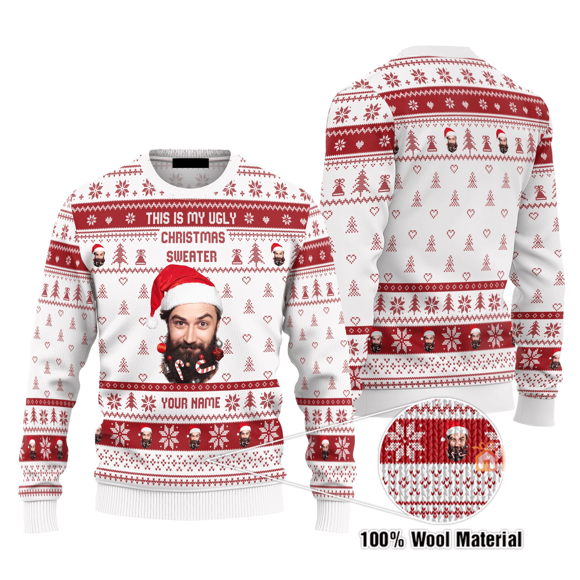 Custom Photo Funny Sweater, This Is My Ugly Sweater Christmas, Gift for Men Women