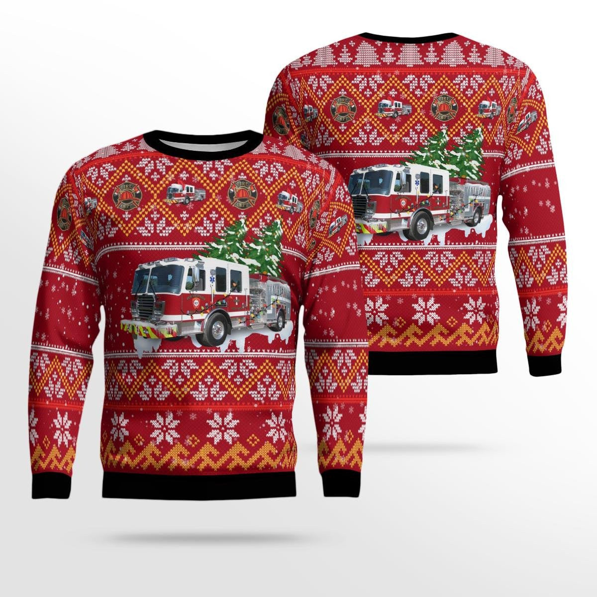 Peterborough, New Hampshire, Peterborough Fire Department Aop Ugly Christmas Sweater