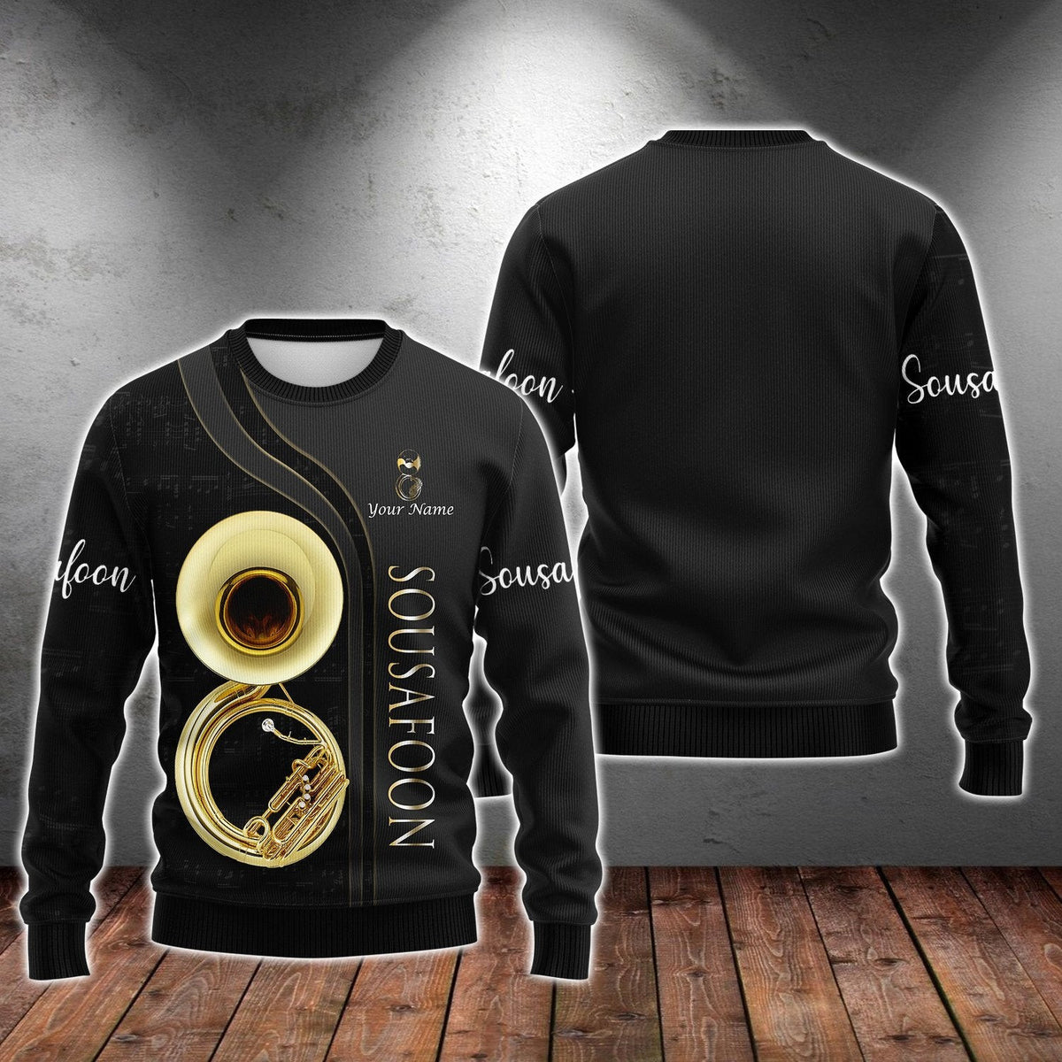 Personalized Name Sousaphone Ugly Sweater Christmas, Gift for Musicial Lovers